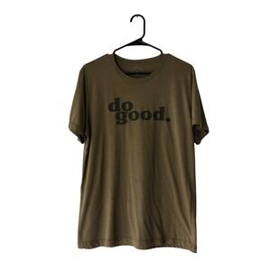 Womens Graphic Tee Do‎ Good Print Olive Green Size L
